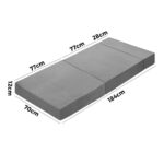 Bedra Foldable Foam Mattress Single Portable Light Grey - Image 4