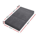 Giselle Bedding Foldable Mattress Folding Foam Bed Mat Double Grey - Image 2