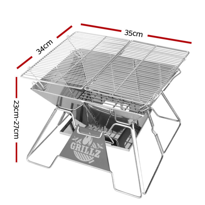 Grillz Fire Pit BBQ Grill with Carry Bag Portable - Image 2