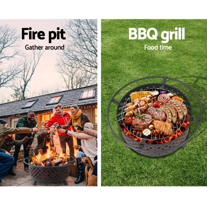Grillz Fire Pit BBQ Grill 76cm - Image 2