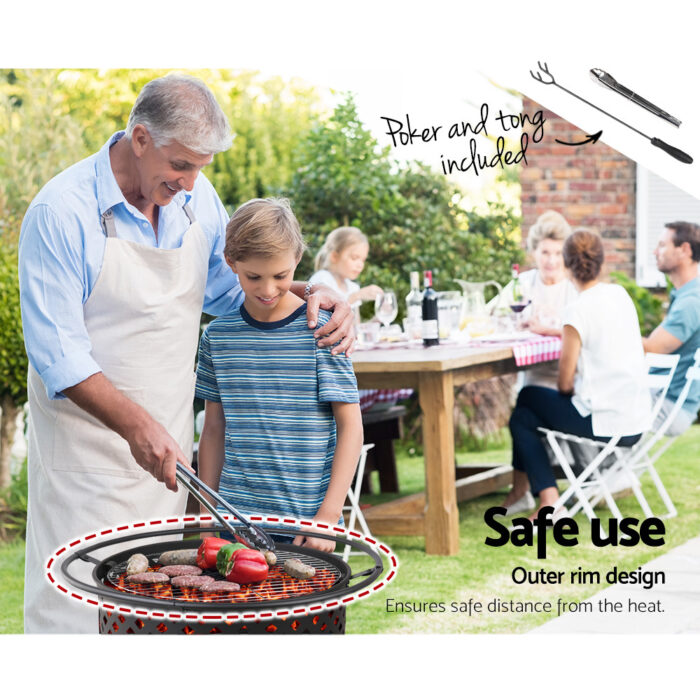 Grillz Fire Pit BBQ Grill 76cm - Image 4