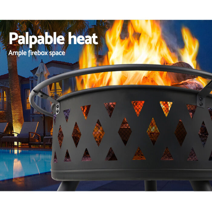 Grillz Fire Pit BBQ Grill 82cm - Image 3