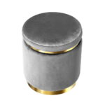Artiss Premium Round Velvet Footstool for Elegant Living (Charcoal) - Image 3