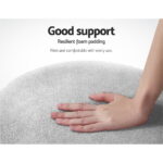 Artiss Ottoman Foot Stool Round Velvet Grey - Image 4