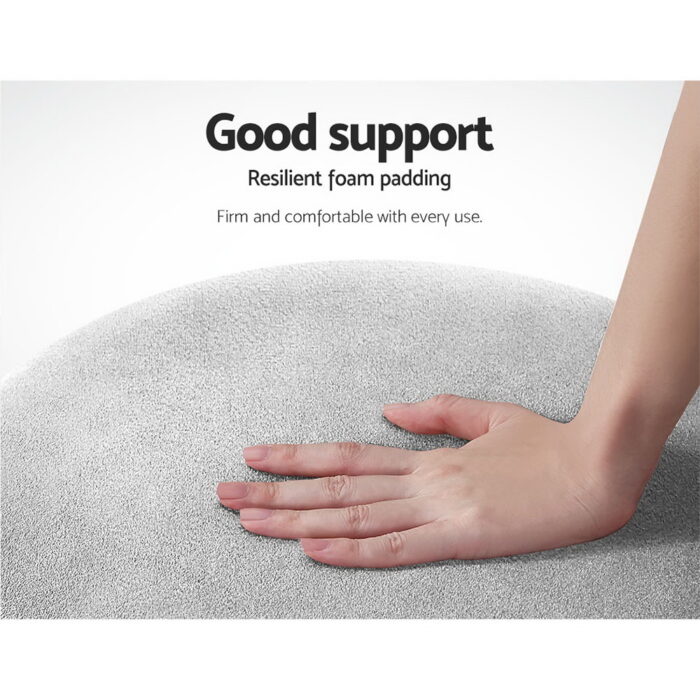 Artiss Ottoman Foot Stool Round Velvet Grey - Image 4