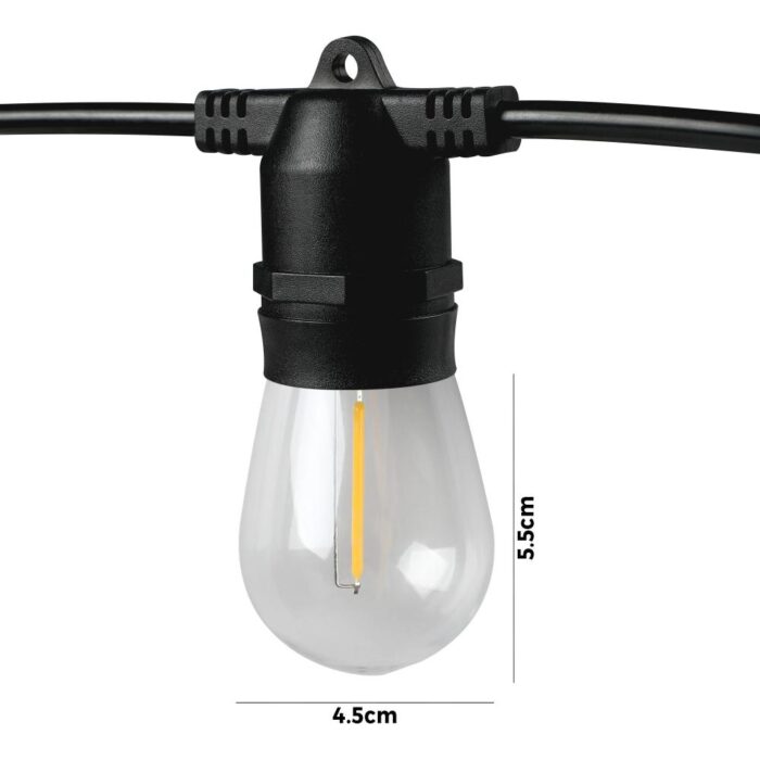 Mazam 23M Festoon String Light LED 20 Bulbs IP44 Waterproof A19 - Image 2