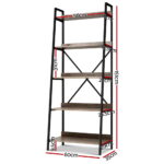 Artiss Bookshelf 5 Tiers - NOR Black and Oak - Image 2