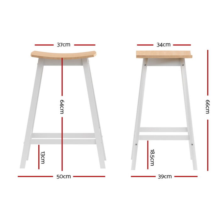 Artiss 2x Bar Stools Wooden Chairs Oak - Image 2