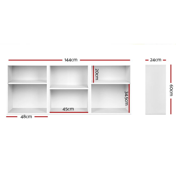 Artiss Bookshelf Set of 3 - VENA White - Image 2