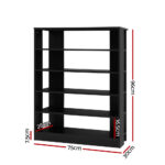 Artiss Shoe Cabinet Shoes Organiser Storage Rack 30 Pairs Black Shelf Wooden - Image 2