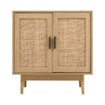 Artiss Rattan Buffet Sideboard 2 Doors - BRIONY Oak - Image 3