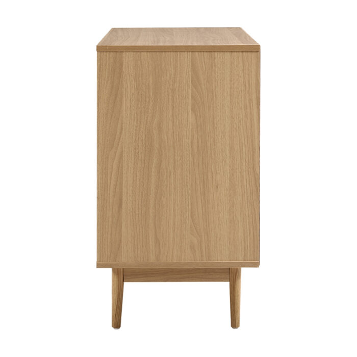 Artiss Rattan Buffet Sideboard 2 Doors - BRIONY Oak - Image 4