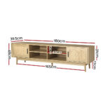 Artiss TV Cabinet Entertainment Unit 180cm Rattan Cole - Image 2
