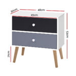 Artiss Scandinavian Bedside Table with 2 Drawers in White - Image 2