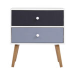 Artiss Scandinavian Bedside Table with 2 Drawers in White - Image 3