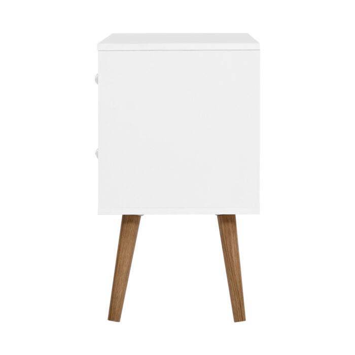 Artiss Scandinavian Bedside Table with 2 Drawers in White - Image 4