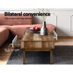 Artiss Coffee Table 2 Drawers Walnut Serena - Image 4