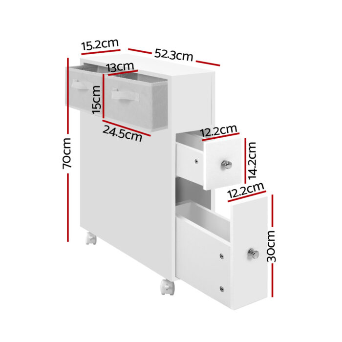 Artiss Bathroom Cabinet Storage Toilet Organiser - Image 2