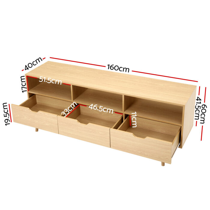Artiss Wooden Scandinavian Entertainment Unit - Natural - Image 2