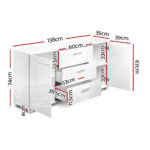 Artiss Buffet Sideboard High Gloss - ZARA White - Image 2