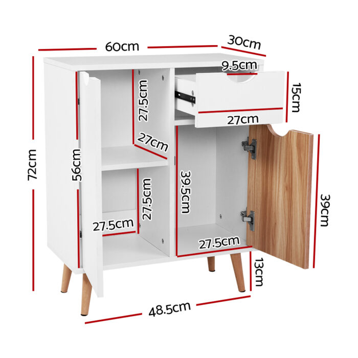 Artiss Buffet Sideboard Cabinet Storage Hallway Table Kitchen Cupboard Wooden - Image 2
