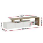 Artiss TV Cabinet Entertainment Unit 180cm Wood White James - Image 2