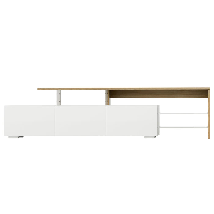 Artiss TV Cabinet Entertainment Unit 180cm Wood White James - Image 3