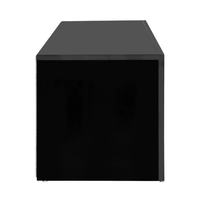 Artiss Entertainment Unit TV Cabinet LED 130cm Black Angus - Image 4