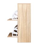 Artiss Shoe Cabinet Shoes Storage Rack 24 Pairs Organiser Shelf Cupboard Oak - Image 4