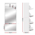 Artiss Shoe Cabinet Mirror Shoes Storage Rack Organiser 60 Pairs Cupboard Shelf - Image 2