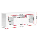 Artiss Entertainment Unit TV Cabinet LED 130cm White Elo - Image 2