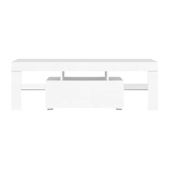 Artiss Entertainment Unit TV Cabinet LED 130cm White Elo - Image 3