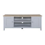 Artiss TV Cabinet Entertainment Unit Stand French Provincial Storage Shelf Wooden 130cm Grey - Image 3