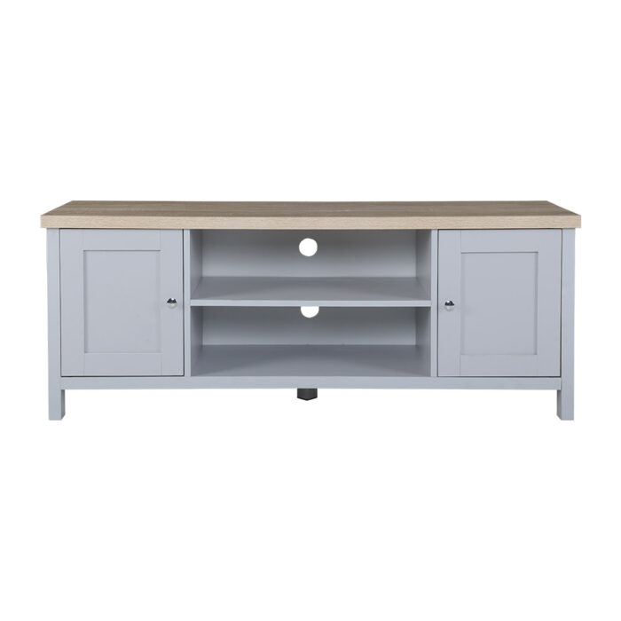Artiss TV Cabinet Entertainment Unit Stand French Provincial Storage Shelf Wooden 130cm Grey - Image 3