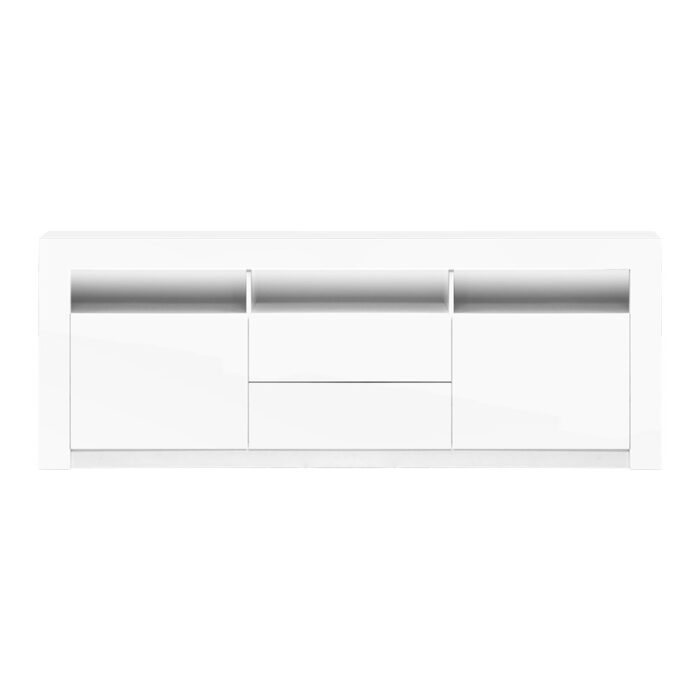 Artiss Entertainment Unit TV Cabinet LED 160cm White Anna - Image 3