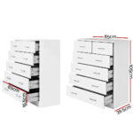 Artiss 6 Chest of Drawers - ANDES White - Image 2