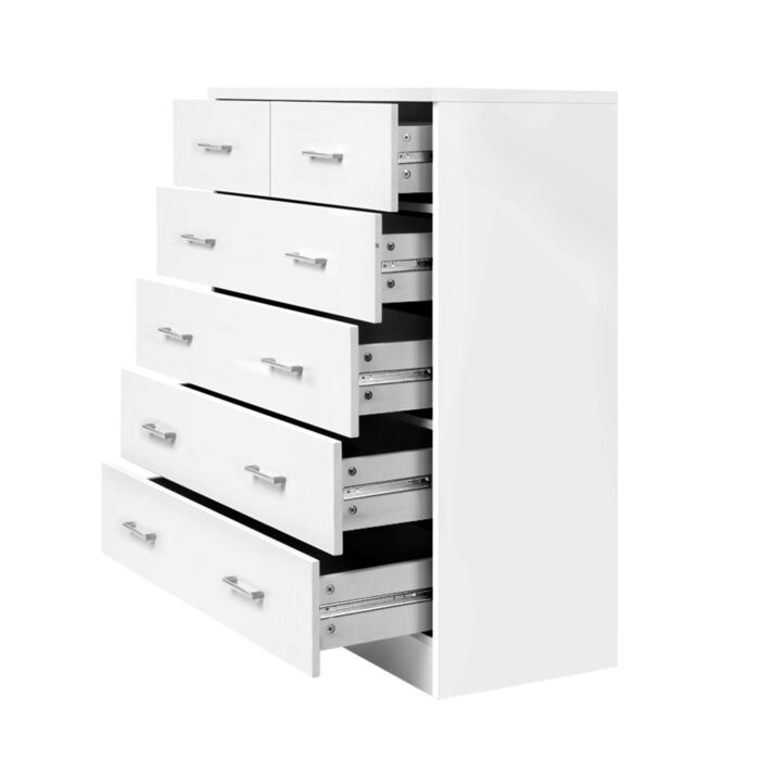 Artiss 6 Chest of Drawers - ANDES White - Image 4