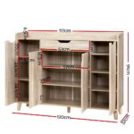 Artiss Shoe Cabinet Shoes Storage Rack 120cm Organiser Drawer Cupboard Wood - Image 2