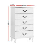 Artiss 5 Chest of Drawers - KUBI White - Image 2