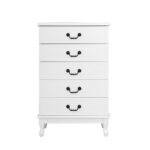 Artiss 5 Chest of Drawers - KUBI White - Image 3