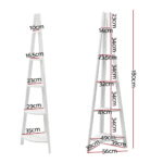 Artiss Bookshelf Corner Shelf 5 Tiers - CANE White - Image 2