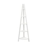 Artiss Bookshelf Corner Shelf 5 Tiers - CANE White - Image 3