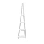 Artiss Bookshelf Corner Shelf 5 Tiers - CANE White - Image 4
