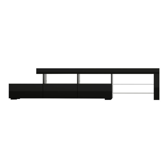 Artiss Entertainment Unit TV Cabinet LED 215cm Black Caya - Image 3