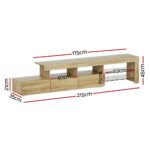 Artiss Entertainment Unit TV Cabinet LED 215cm Pine Caya - Image 2