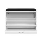 Artiss Shoe Cabinet Bench Shoes Storage Rack Organiser Drawer White 15 Pairs - Image 2