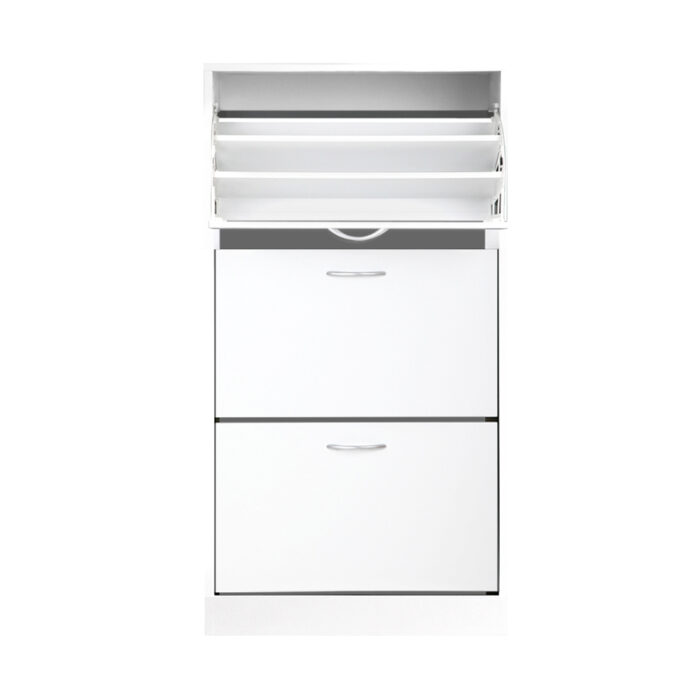 Artiss 3 Tier Shoe Cabinet - White - Image 3