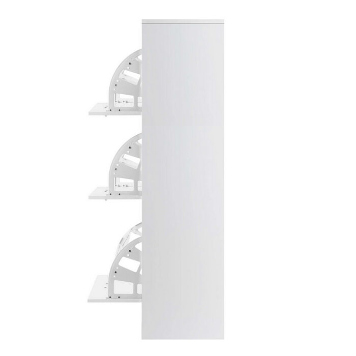 Artiss 3 Tier Shoe Cabinet - White - Image 4