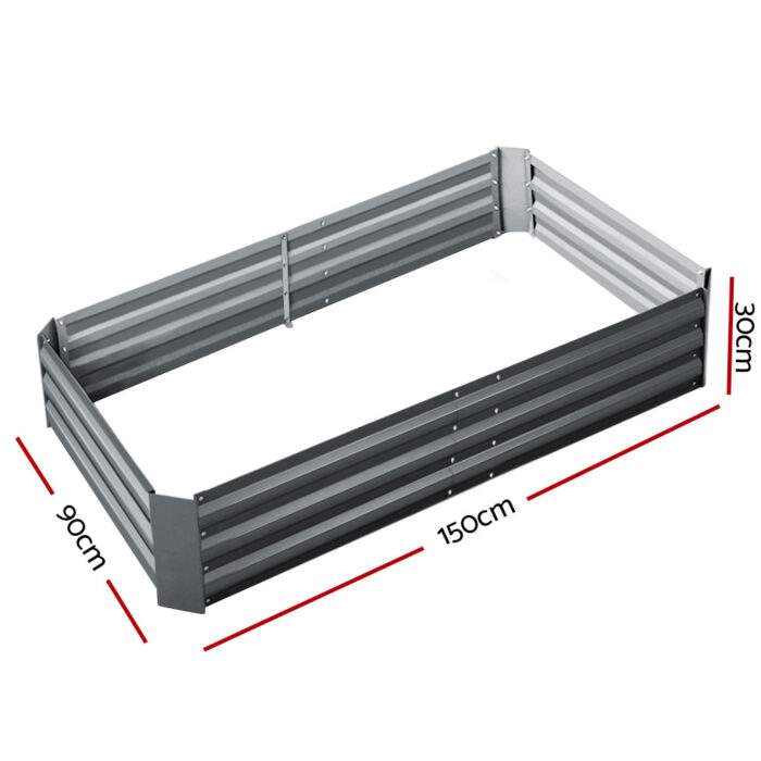 Greenfingers Garden Bed 150x90cm Planter Box Raised Container Galvanised Steel - Image 2