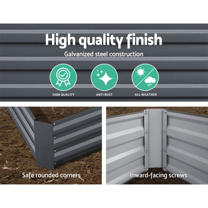 Greenfingers Garden Bed 150x90cm Planter Box Raised Container Galvanised Steel - Image 4